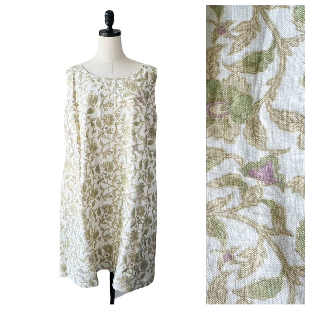 East Linen Floral Shift Dress | 14 US